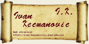 Ivan Kecmanović vizit kartica